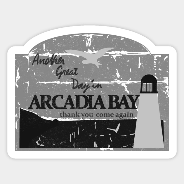 Arcadia bay B&W Sticker by Pescapin